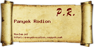Panyek Rodion névjegykártya